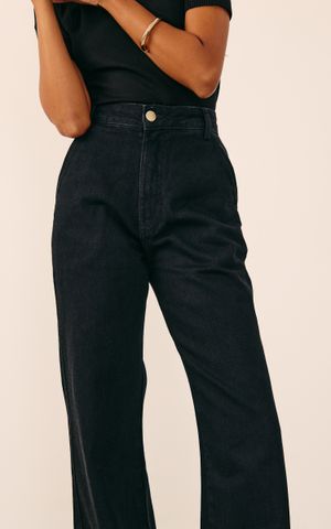Calça wide leg jeans *17126