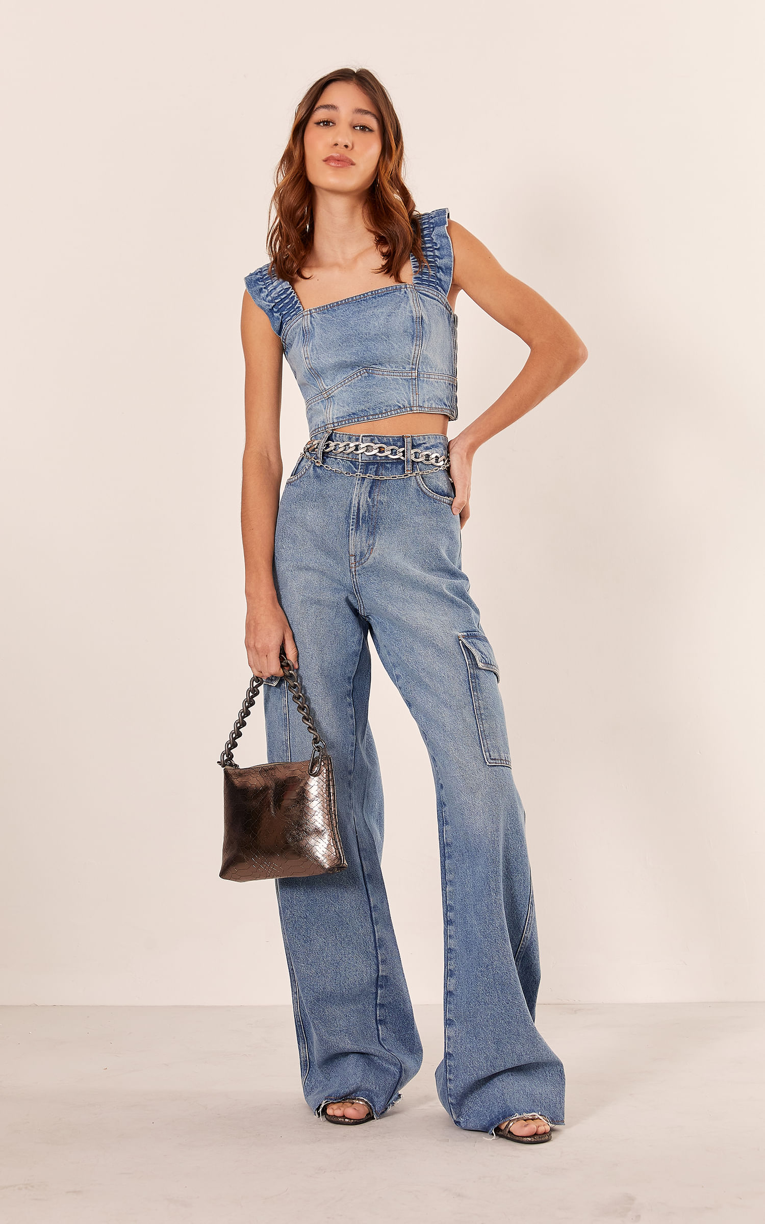Cropped jeans claro