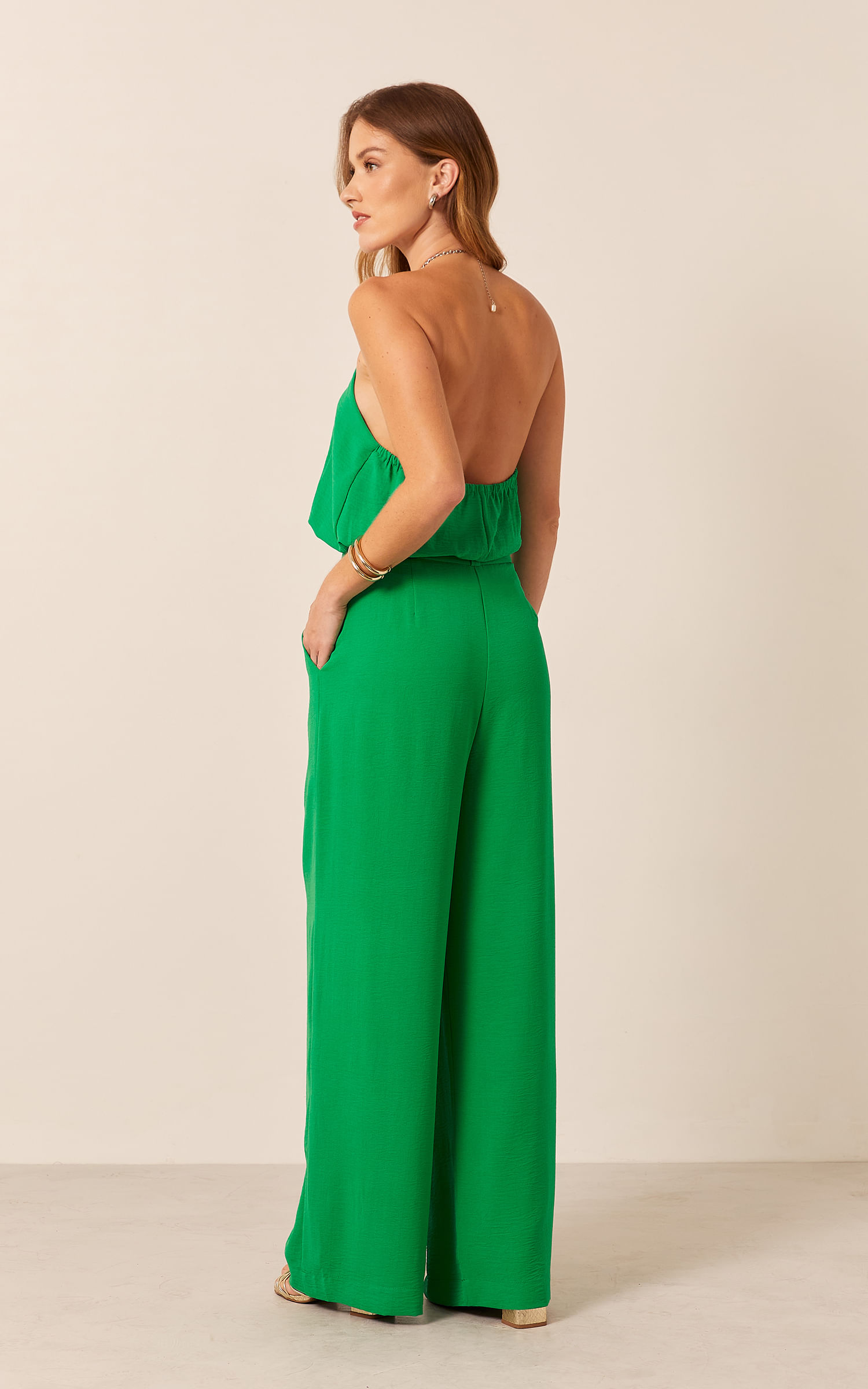 Pantalona Linen Fresh Pregas Verde | MAG MODA - Loja de Roupas Femininas